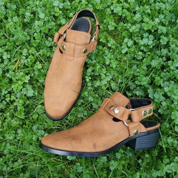 American Eagle Harness Mules Camel 9 Open Back - Picture 1 of 8